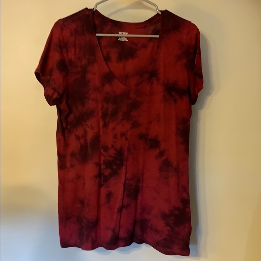 Red/Black Tie Dye PINK Tee Shirt
